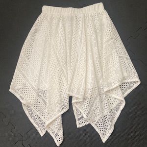 High Waisted White Skirt